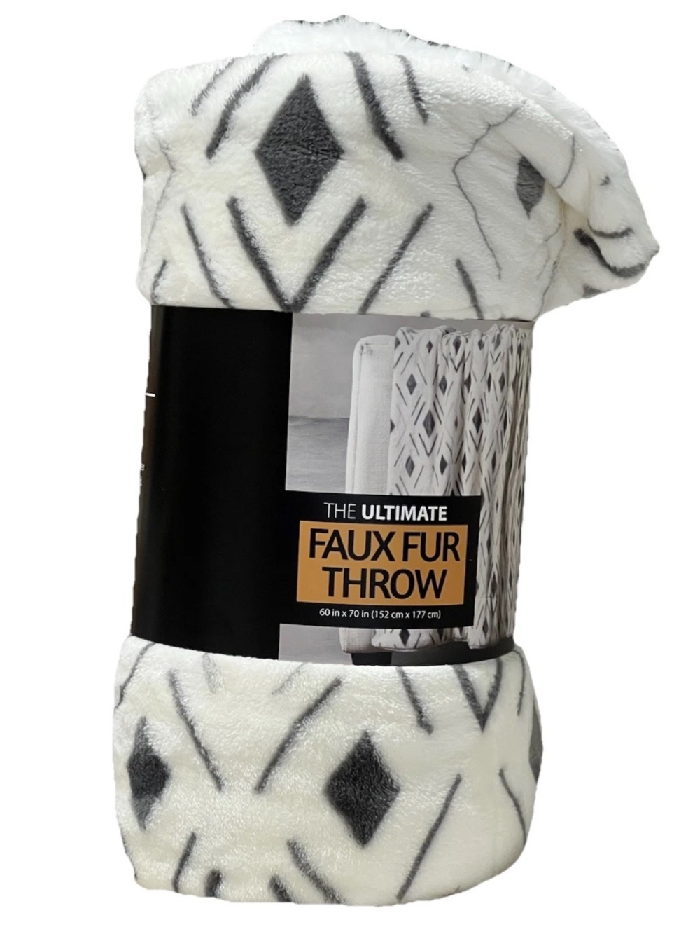 Life Comfort Ultimate Faux Fur Throw 60x70 in Cream